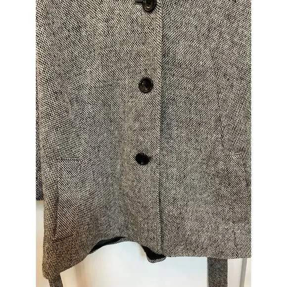 Vtg GAP 3/4 Wide Sleeve Belted Herringbone Cropped Peacoat, M - Picture 7 of 8